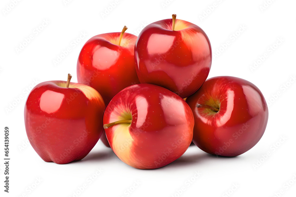 Red Apple Isolated On a Transparent Background, Generative AI Red Apple Isolated On a Transparent Background, Generative AI