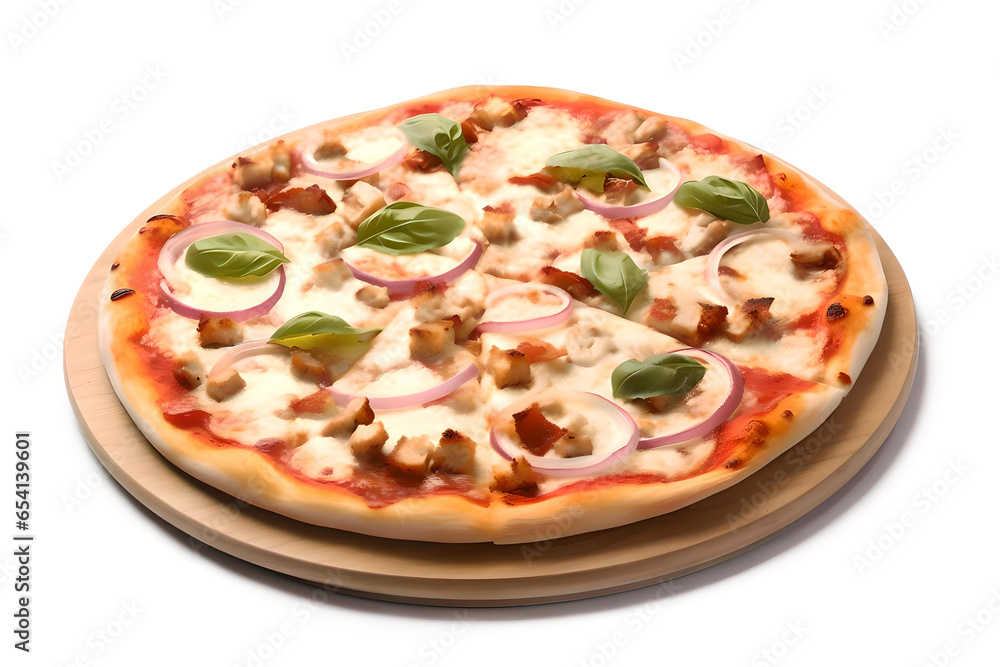 Tasty Italian Pizza Isolated On Transparent Background, Generative AI