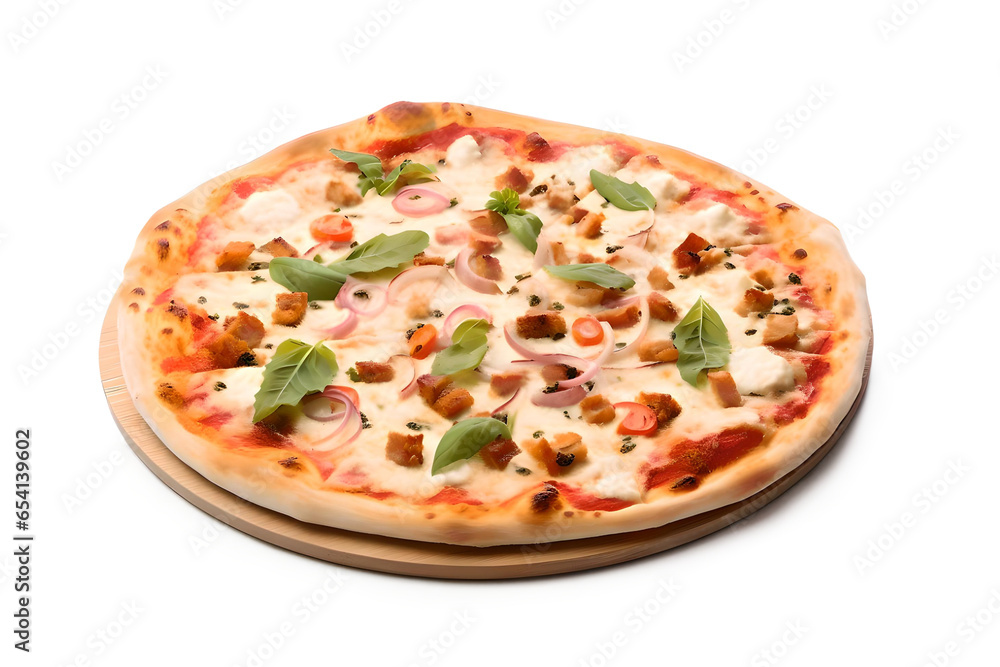 Tasty Italian Pizza Isolated On Transparent Background, Generative AI