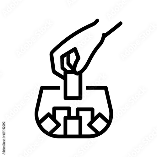 Black line icon for Lottery