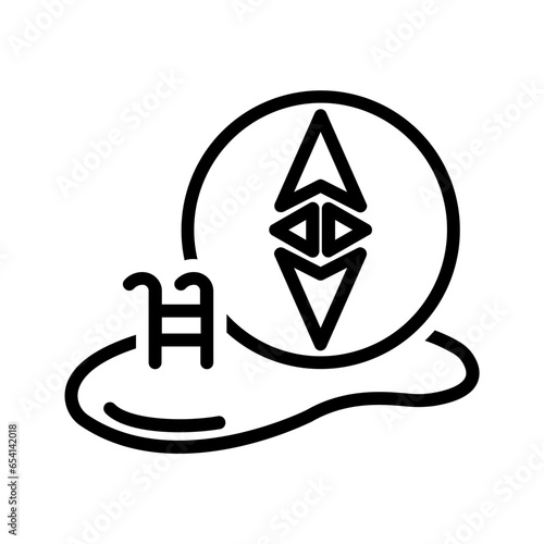 Black line icon for Liquidity pool