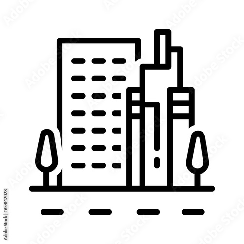 Black line icon for Town