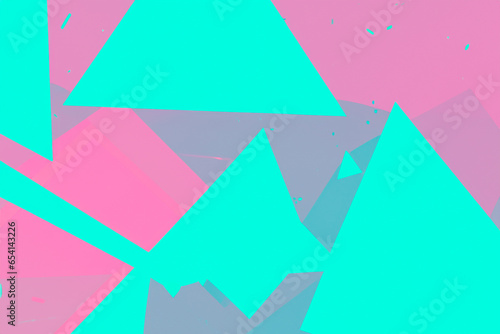 Turquoise and pink background with geometric shapes. For covers  reports  presentations  business ideas.