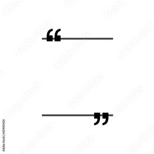 Quotation Marks Icon Symbol, can use for space for Quote, Text, Tittle, Speech, Advice, Memo, Poetry, or Graphic Design Element. Vector Illustration
