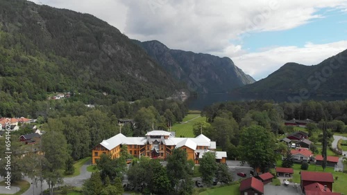 Wallpaper Mural Aerial View Of Dalen Hotel - Oldest Wooden Hotel In Telemark, Norway. pan right Torontodigital.ca