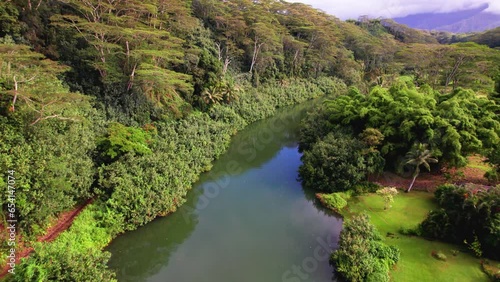 Kauai Hawaii Kalihiwai river drone footage photo
