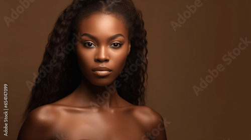 Graceful Black Model posing for photoshoot with enchanting elegance photo