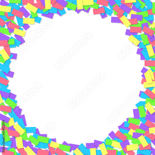frame made of colourful confetti