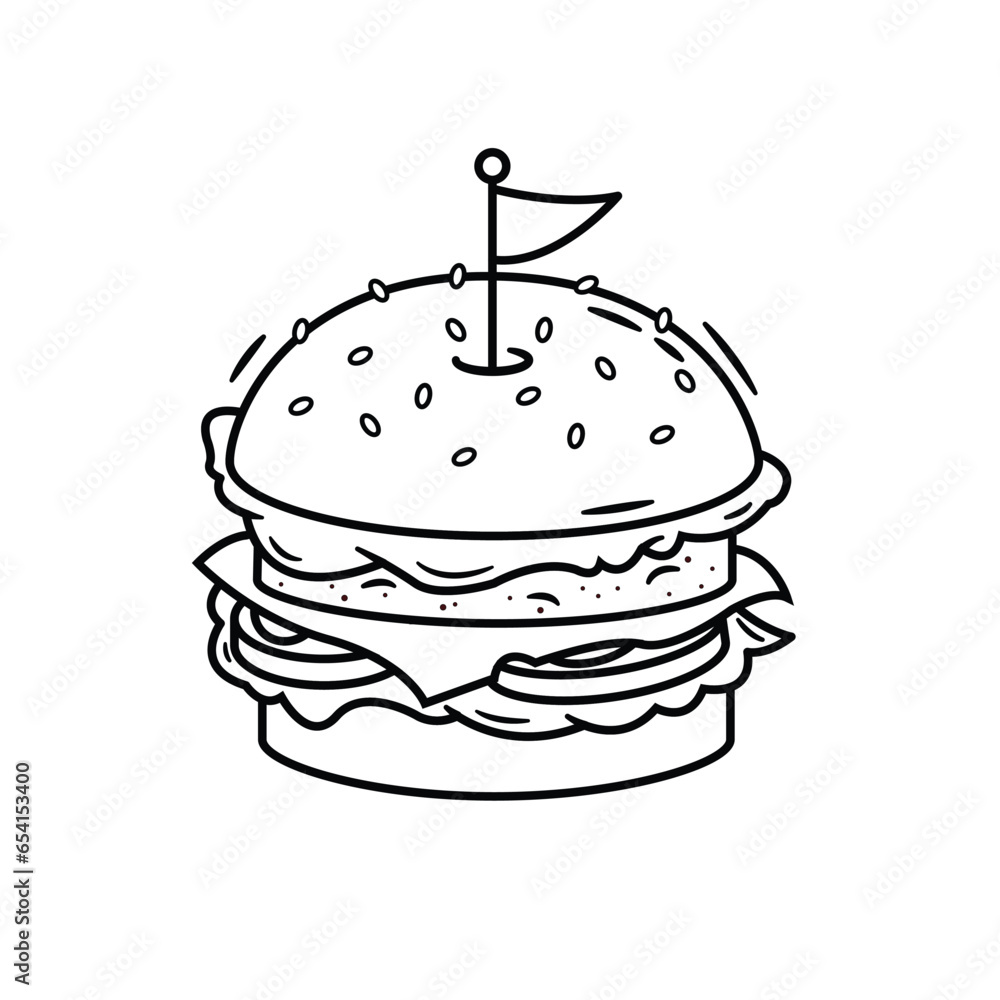 burger line art burger line art