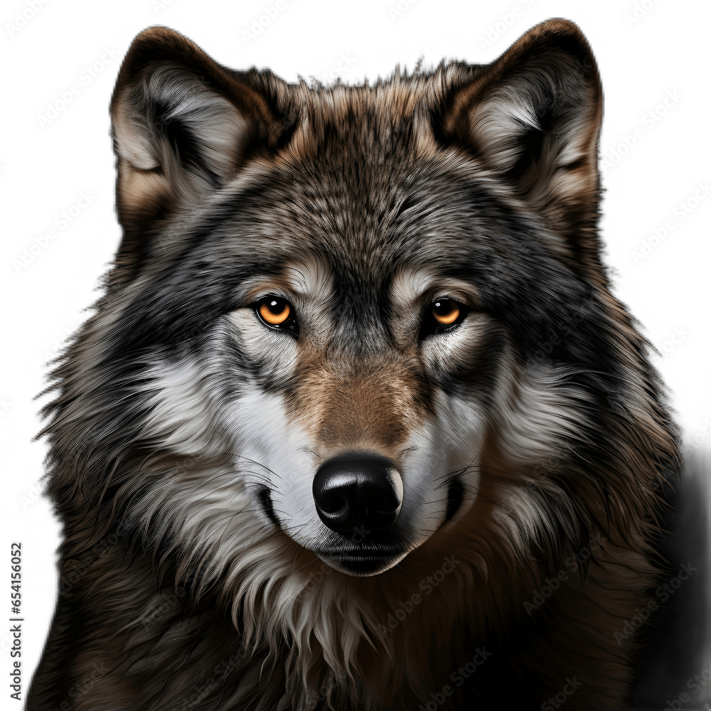 Fototapeta premium Gray wolf isolated on white background 