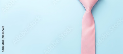 New necktie on isolated pastel background Copy space for business fashion