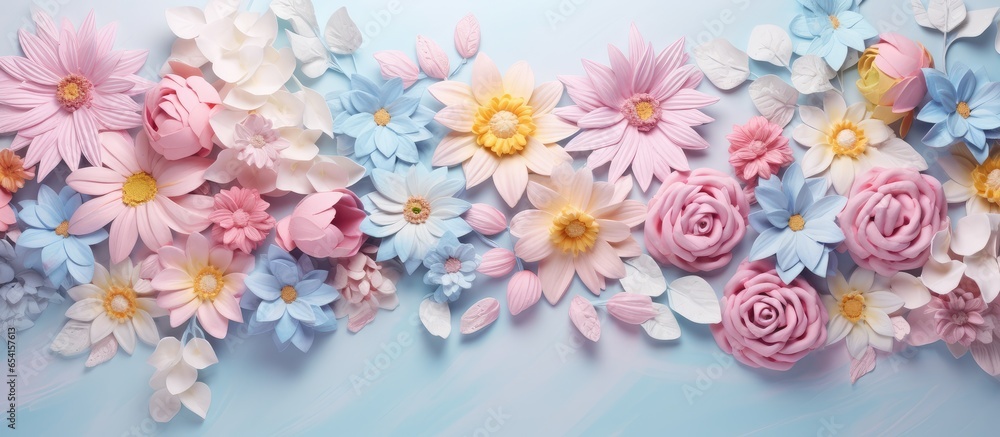 Natures stunning flora and foliage isolated pastel background Copy space