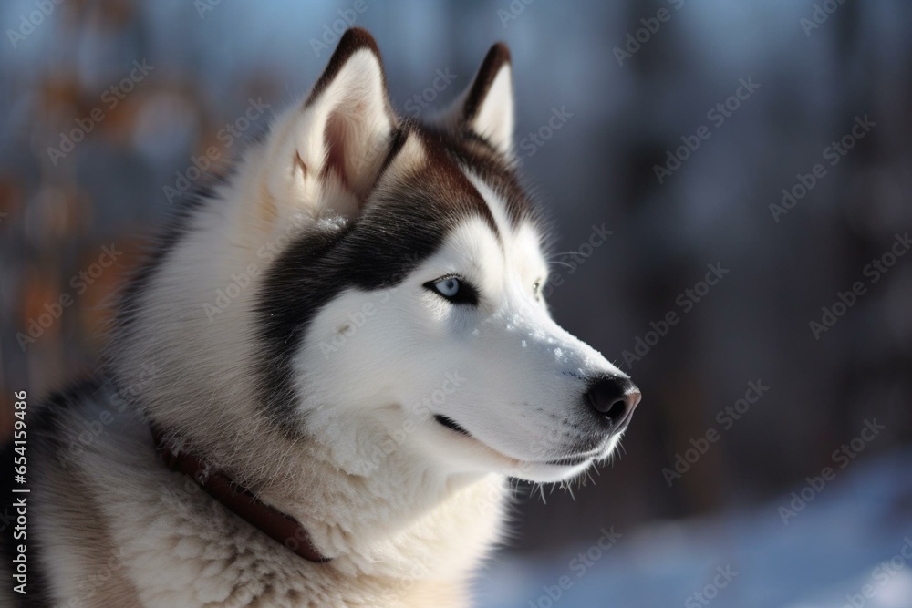 A breed of dog known as Siberian Husky. Generative AI