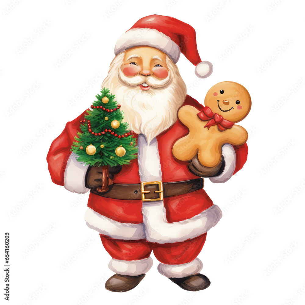 Watercolor Santa Claus Christmas Clipart (AI Generated) Watercolor Santa Claus Christmas Clipart (AI Generated)