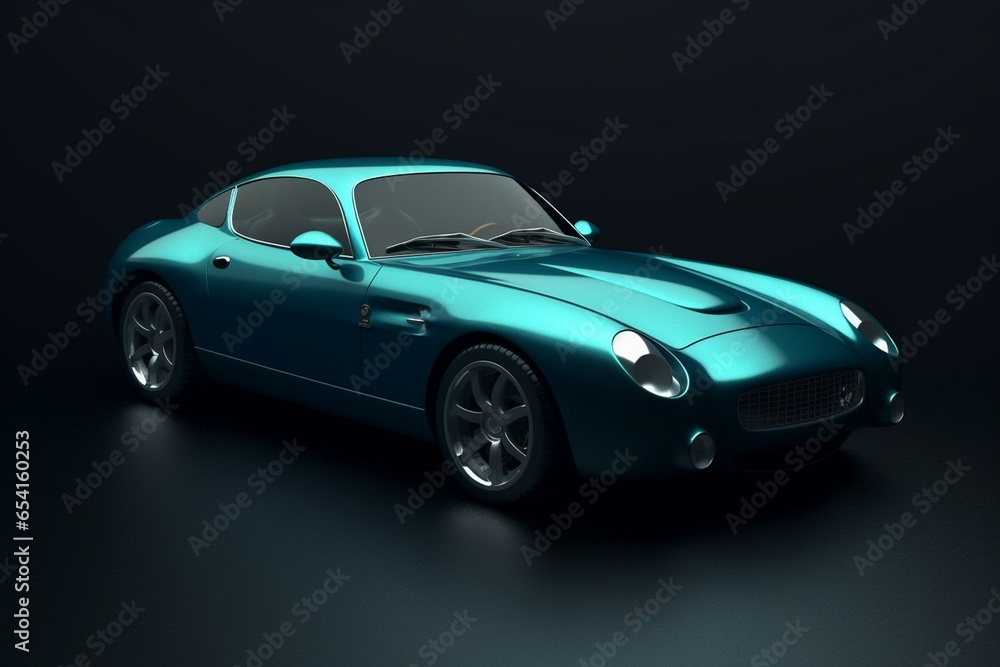 Studio-rendered 3D image of a nondescript car. Generative AI