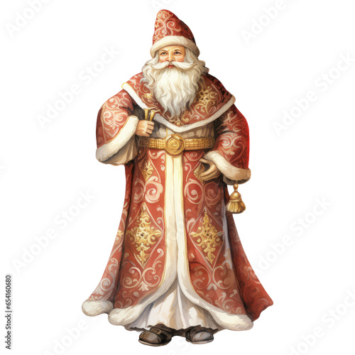 Watercolor Santa Claus Christmas Clipart (AI Generated)