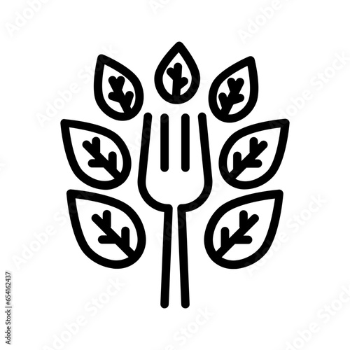Black line icon for Vegetarian