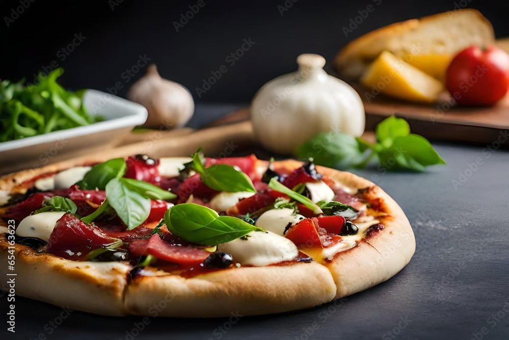pizza with tomatoes and mozzarella pizza with tomatoes and mozzarella