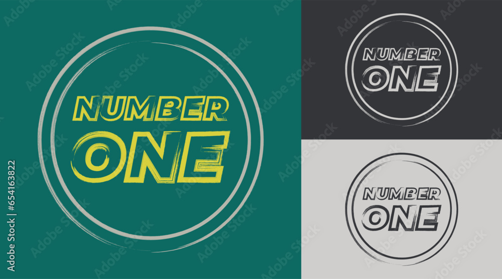 Fototapeta premium Professional & Creative Number 1 logo for corporate company in the word one
