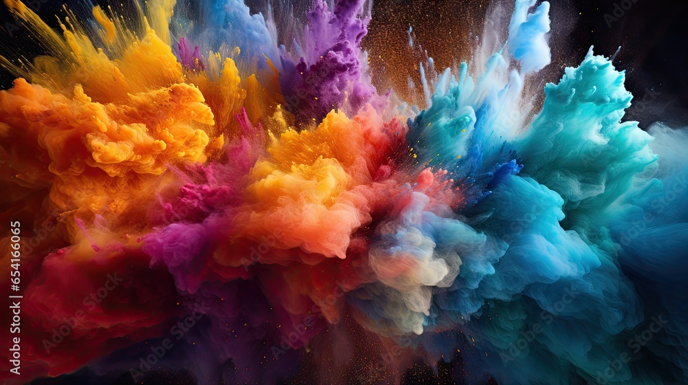 explosion of colored powder explosion of colored powder
