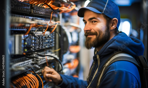 Cables and Connections: Professional Portrait of a Communication Equipment Mechanic