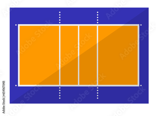 Volleyball field with zones for players vector