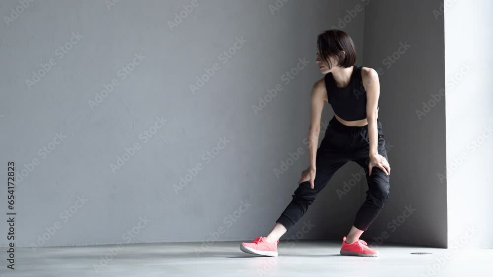 Video about cool handsome and beautiful women stretching before exercise scene bending Video about cool handsome and beautiful women stretching before exercise scene bending