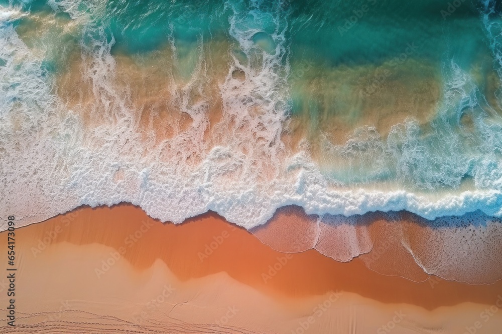 Top view beautiful Waves on the sandy beach as a background. Top view beautiful Waves on the sandy beach as a background.