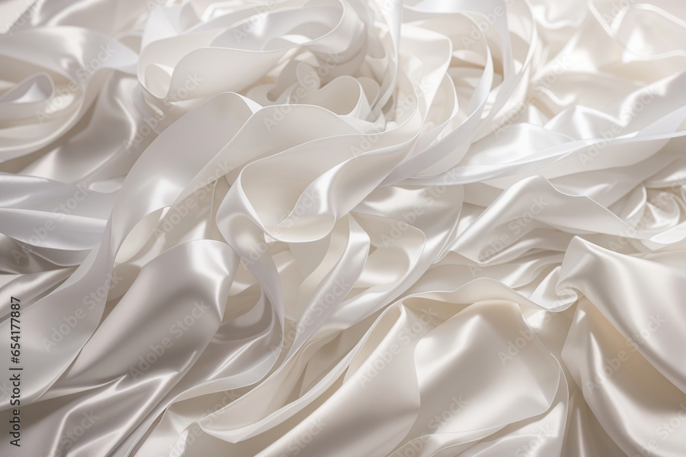 White Silk Fabric, Wavy Textile Curtain, using Generative Ai White Silk Fabric, Wavy Textile Curtain, using Generative Ai
