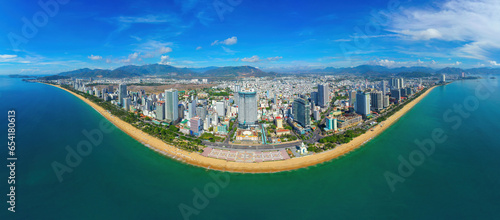 Beautiful Scenery of Nha Trang, a Tropical Coastal Vacation Paradise in Vietnam, Southeast Asia.