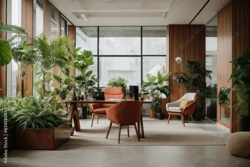 Fototapeta premium Biophilic design interior design office 