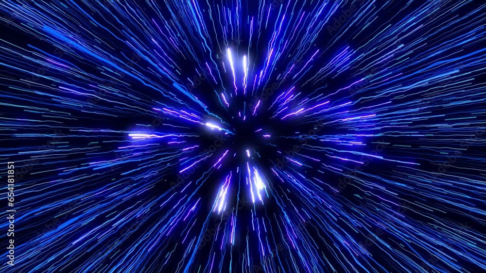 Explosion of colored neon particles, Big bang, Explosion of pink-purple glowing dust particles. The speed of light. Neon glowing rays in motion. bright fireworks. Seamless loop 4k video. Explosion of colored neon particles, Big bang, Explosion of pink-purple glowing dust particles. The speed of light. Neon glowing rays in motion. bright fireworks. Seamless loop 4k video.