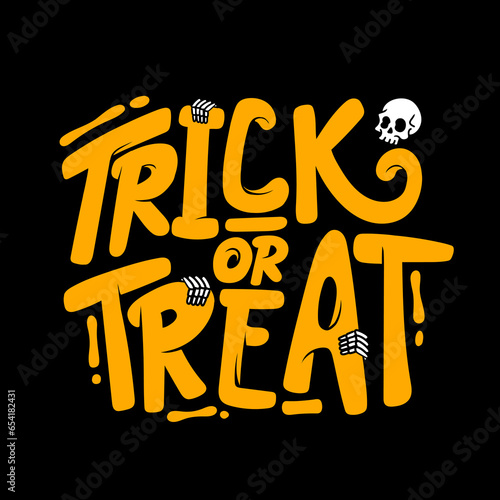 hand lettering trick or treat text, halloween typography