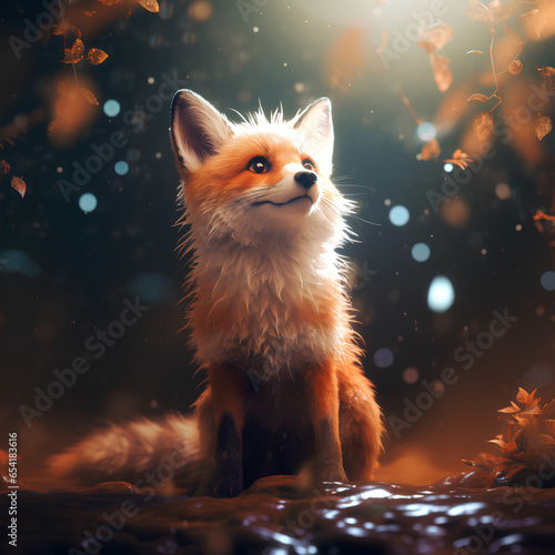 orange fox in the night © Eidoran