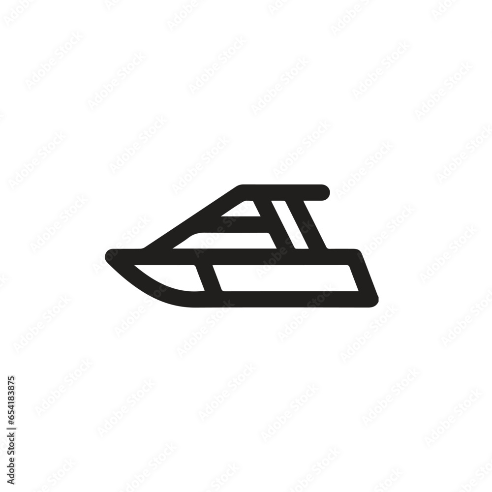 Yacht icon vector. Linear style sign for mobile concept and web design. Yacht symbol illustration. Pixel vector graphics - Vector. Yacht icon vector. Linear style sign for mobile concept and web design. Yacht symbol illustration. Pixel vector graphics - Vector.