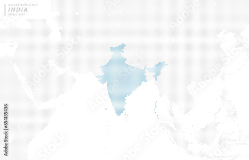 インドを中心とした、青いドットマップ。　小サイズ。