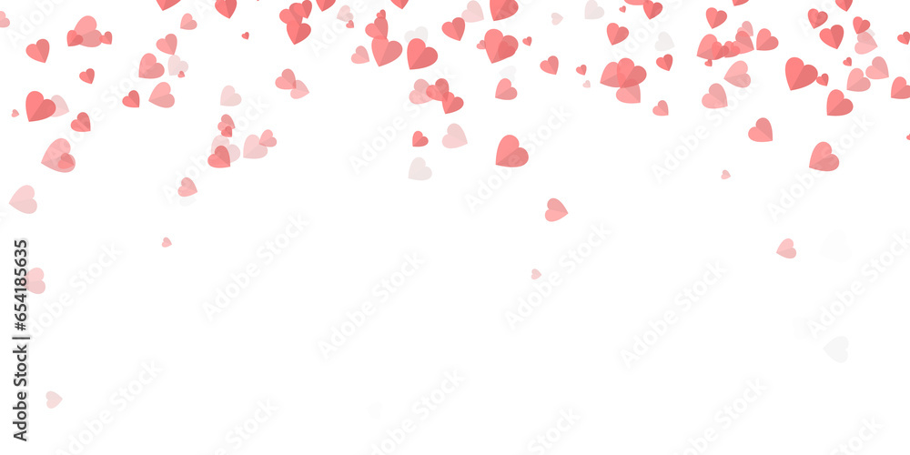 Heart confetti illustration for Valentin day, Mother Day or wedding. Background with symbol of love petal