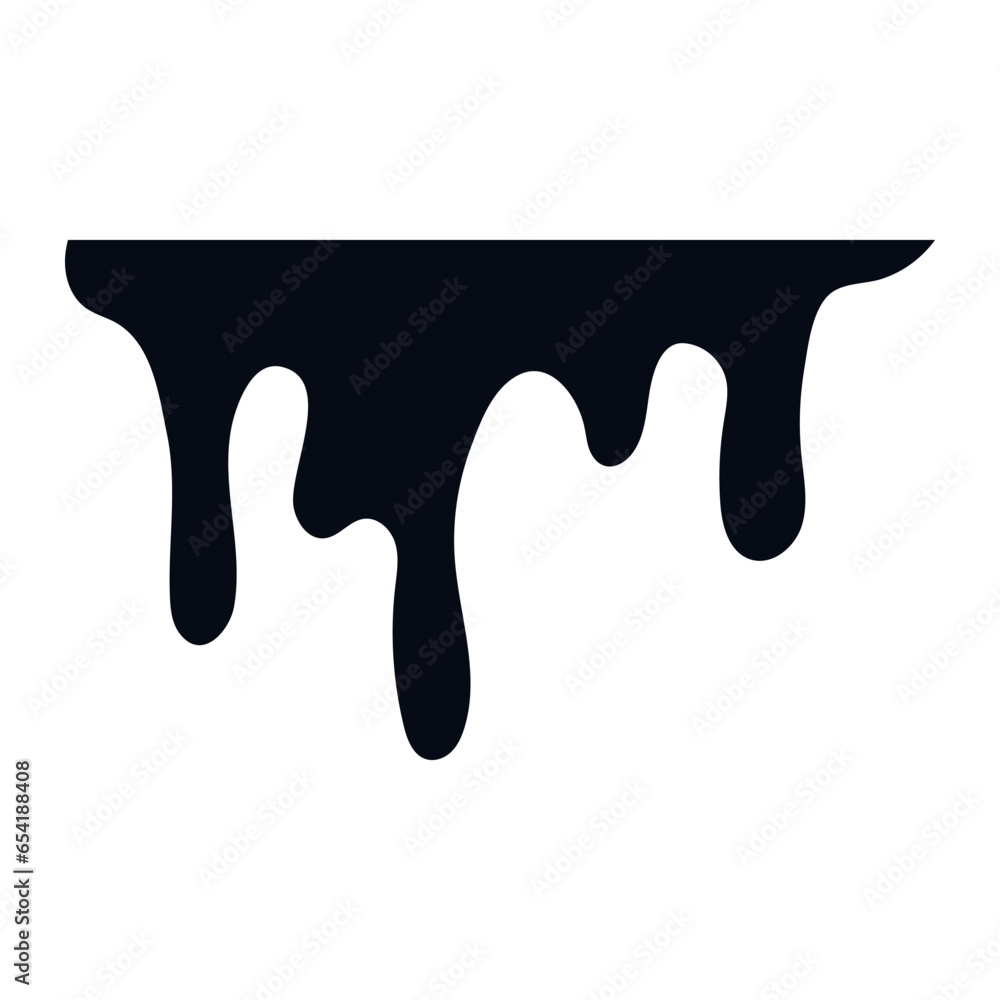Black melt drips. Current paint or blood drop, oil flow, liquid caramel, ink, chocolate sauce splash. Vector illustration Black melt drips. Current paint or blood drop, oil flow, liquid caramel, ink, chocolate sauce splash. Vector illustration