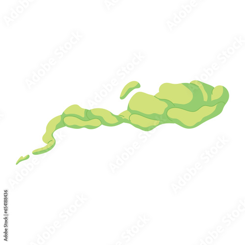 Cartoon bad smell toxic clouds. Bad smell toxic clouds. Smelling smoke. Green stink aroma and stinky smoke cartoon. Isolated vector illustration
