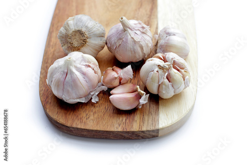 Garlic on a White background.