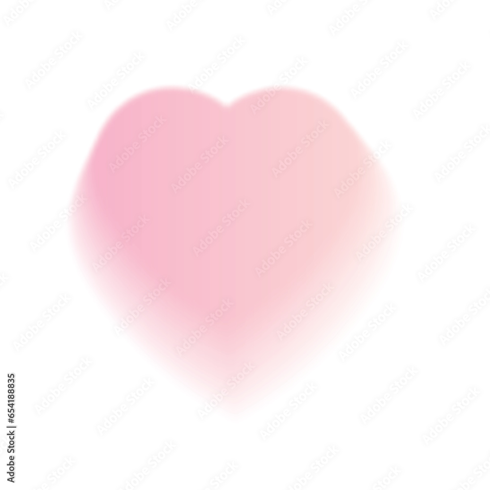 Abstract blurred gradients hearts and flowers set. Soft colored graphic elements collection.Y2k aesthetics aura. Vector isolated illustration