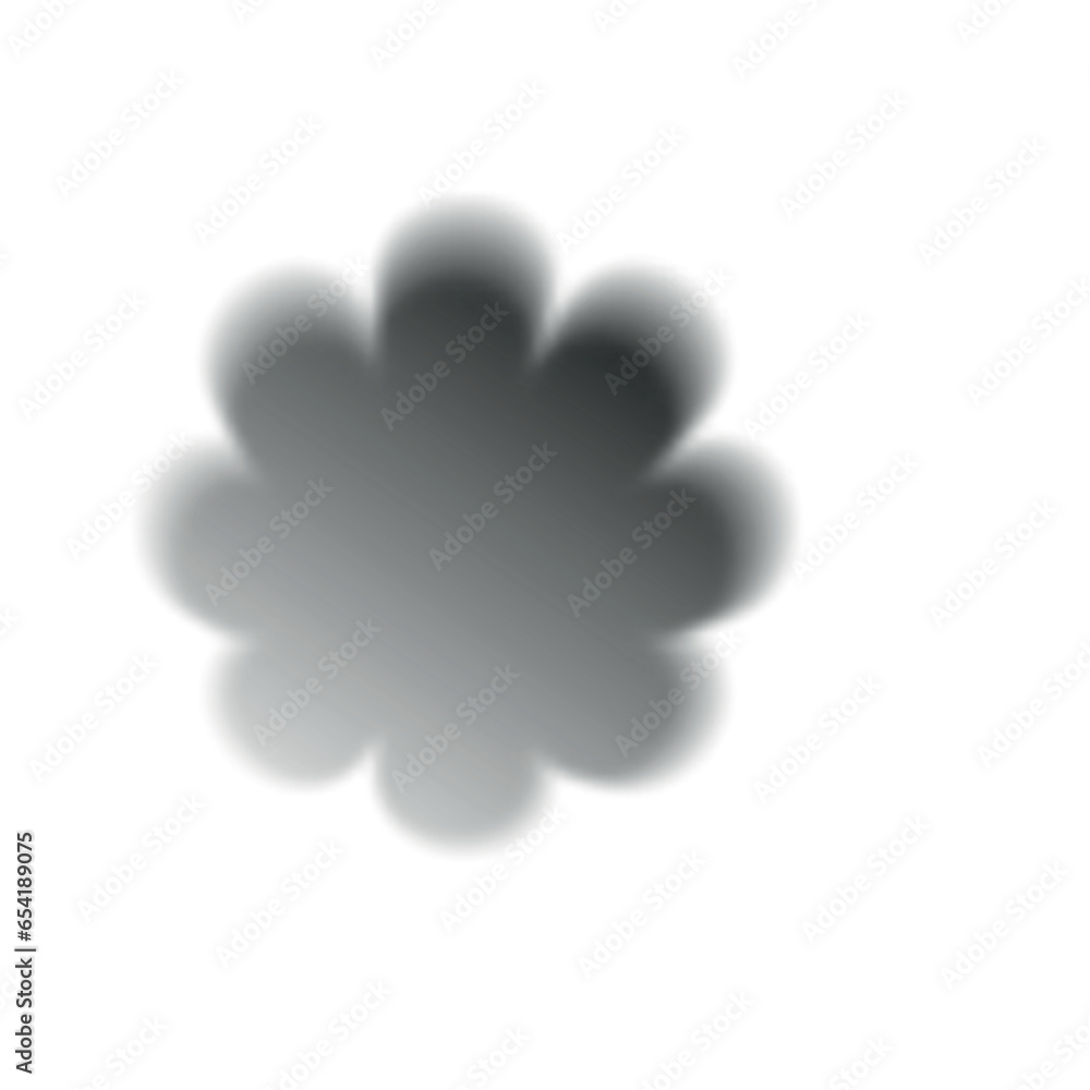 Obraz premium Abstract blurred gradients hearts and flowers set. Soft colored graphic elements collection.Y2k aesthetics aura. Vector isolated illustration