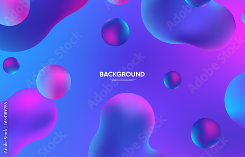 Abstract background with bubbles, Colourful background with circles, Blue Banner
