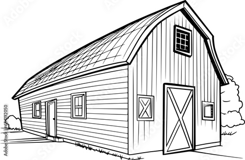 coloring page of barn