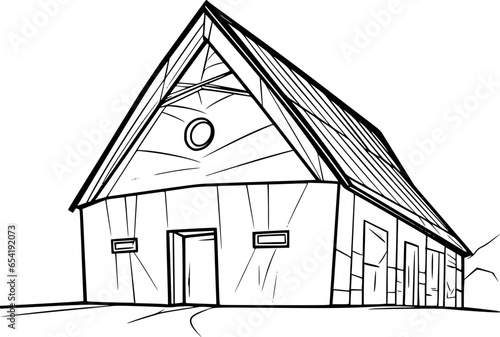 coloring page of barn