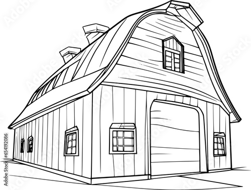 coloring page of barn