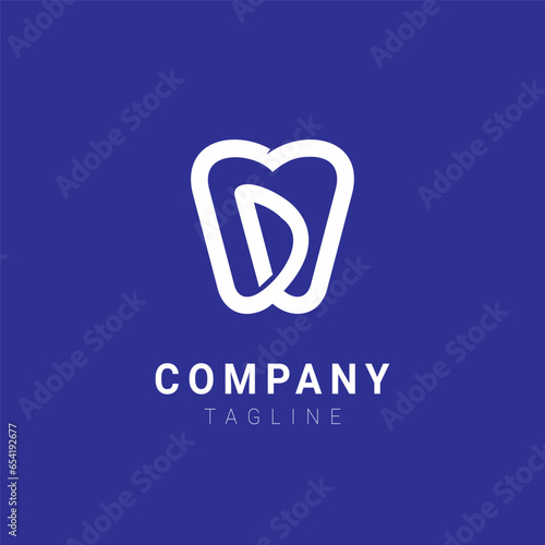 d dental outline minimalist logo design