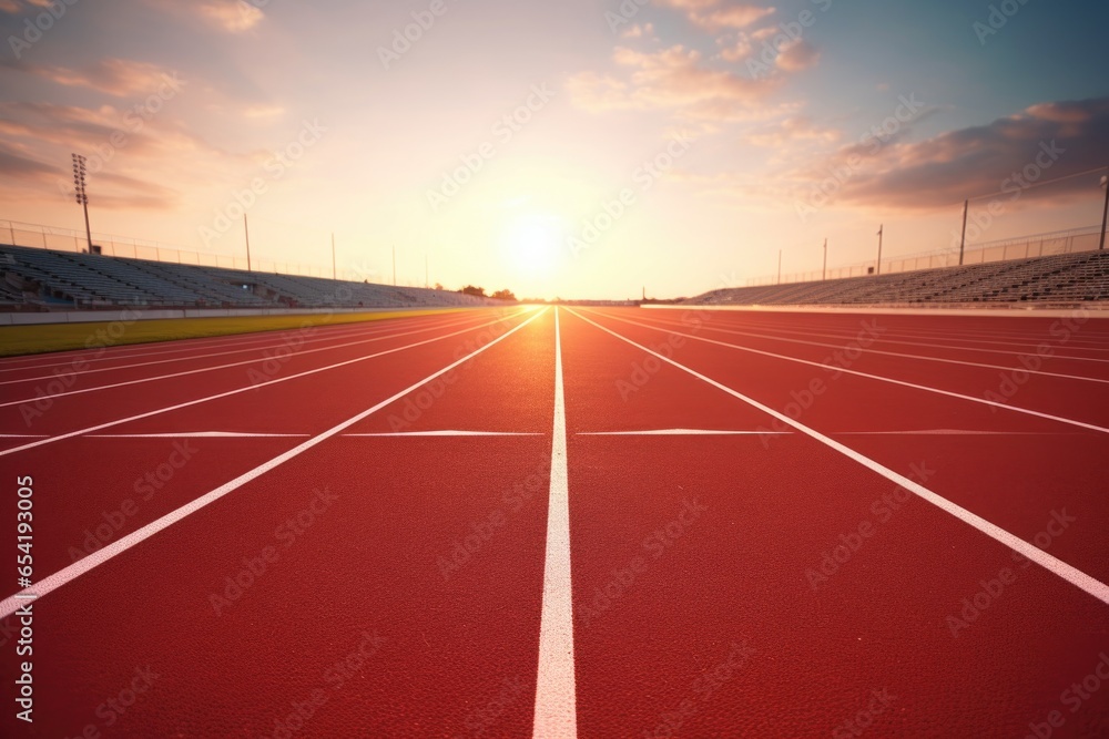 start line of a running track, without any people