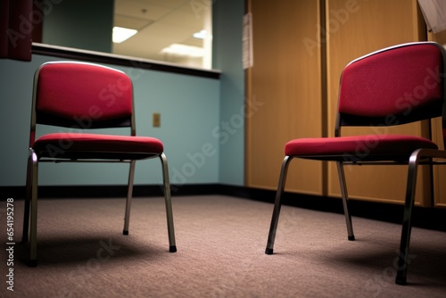 two chairs positioned close together in a meeting room