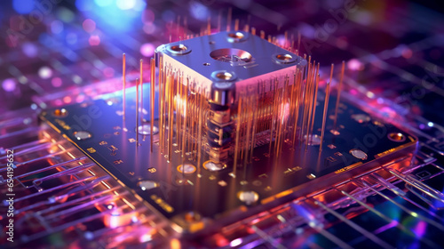 Quantum Computer, Data Science, Micro Chip, Digital Circuit Technology Background Wallpaper
